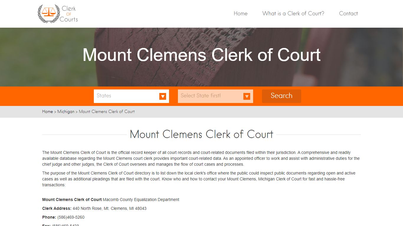 Mount Clemens Clerk of Court
